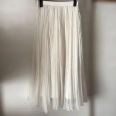 アナイ　オフホワイト　シフォン プリーツスカート