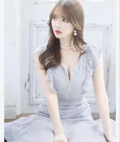 即購入可 ジュエルズ キャバドレス マーメイド 総レース ブルー