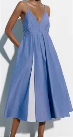 ZARA ストライプ キャミワンピース Lのサムネイル