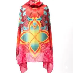 Desigual デシグアル 大判ストール 花柄 総柄 ピンク マルチカラーのサムネイル