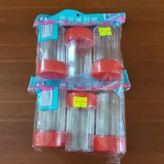 食品保存容器 4個セット 透明・赤