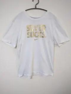 ナイキ　NIKE　Tシャツ　メンズL　白色　前面プリント　コットン100％
