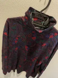 タートルネック　カットソー　インナー　花柄　バラ柄