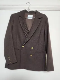 ブラウン テーラードジャケット ゴールドボタン