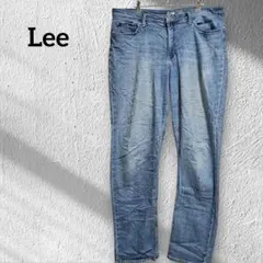 Lee ストレート デニム 無地 ビッグサイズ 青 綿 ポリエステル 普段使