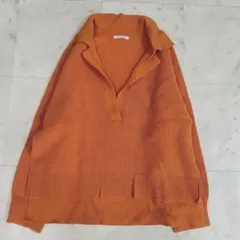 良品 ビューティー＆ユース ウール混ニット オレンジ Vネック オーバーサイズ