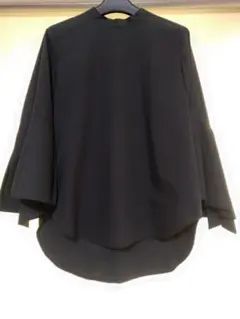 M.filフレアスリーブ長袖シャツ ブラック