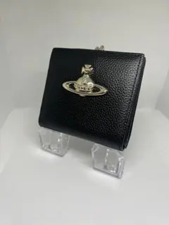 美品 Vivienne Westwood がま口 二つ折り財布 オーブ ブラック