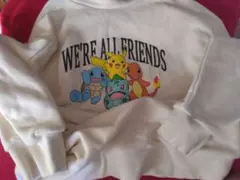 韓国限定 ポケモン トレーナー 長袖 160 クリーム 白 服 冬 ピカチュウ