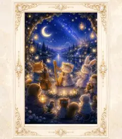 ダイヤモンドアート クリスマスが待ちきれないかわいいうさぎ