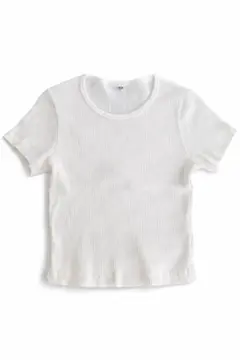 【未使用】UNIQLO クロップド丈 リブTシャツ