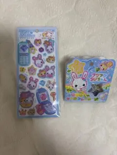 フワフワらびちゃん　フレークシール　おはじきシール　平成ハッピーフォンステッカー