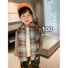ベビー キッズ 100 男の子 女の子 子供服 羽織り チェックシャツ 長袖