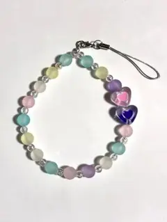 【ハートチャーム】　スマホキーホルダー