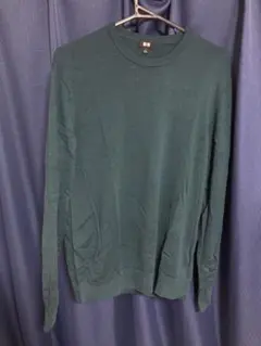 ユニクロ　グリーン・ブラウン ニットセーター　メンズL