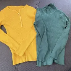 リブ編み長袖ニット2色セット