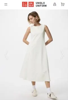 UNIQLO ユニクロ ウルトラストレッチエアリズムワンピース Sオフホワイト
