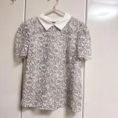 プロポ♡襟付き配色レースブラウスのサムネイル