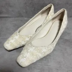 ほぼ未使用【グリーンレーベルリラクシング】（22.5）パンプス ツイードのサムネイル