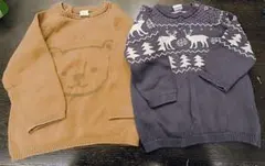 【翌日発送】H&M トナカイ柄 クマ柄　ニットセーター