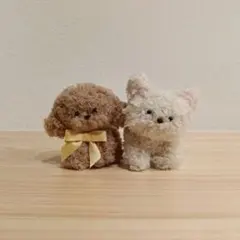 あなたに寄り添う犬と猫　モールドール　ぬいぐるみ　トイプードル　ねこ