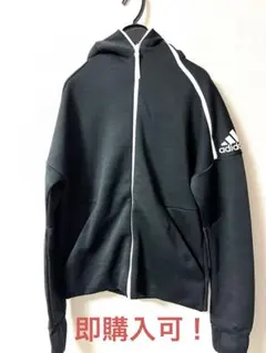 定価の半額以下！ adidas Z.N.E風 肉厚スウェットパーカー 黒 Lのサムネイル