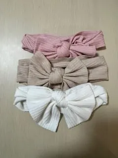 赤ちゃん ヘアバンド ピンク 白 ベージュ
