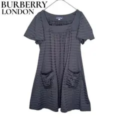BURBERRY LONDON バーバリー ミニ丈 ワンピース グレー Aライン