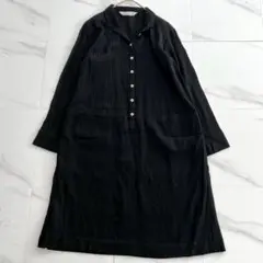 ヤッコマリカルド ゆったりシャツワンピース　総ピンタック　美品 美品 ヤッコマリカルド 総ピンタック シャツワンピース ロング 洗える
