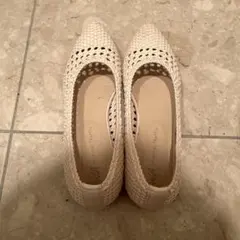 オリエンタルトラフィック　メッシュ編みフラットシューズ ホワイト