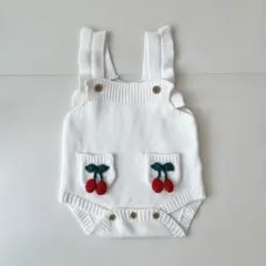 【新品未使用】futatuta ホワイトニットロンパース 80 バースデイ