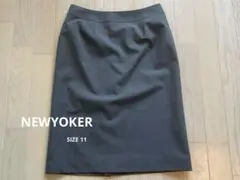 NEW YOKER グレー タイトスカート センタースリット