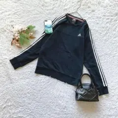 【アディダス】 (F) スウェットトレーナー ３本ライン ネイビー カジュアル