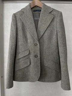 【サイズ2】ラルフローレン　テーラードジャケット羊毛アルパカ混 やぎ革　7号　S