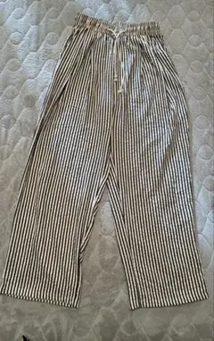 ストライプ ワイドパンツ レディース