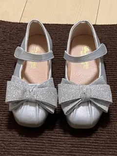 シルバー グリッターリボン フォーマルシューズ