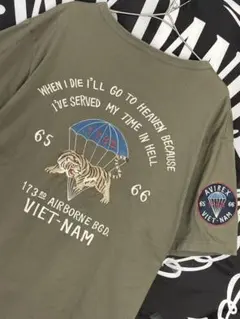 AVIREX VIETーNAM虎刺繍 Tシャツ 2XL オリーブグリーン