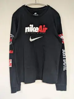 NIKE AIR ナイキ ロンT ブラック 袖プリント ストリート L