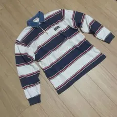 McGREGORロンT 襟デニム調 ラガーシャツ 古着L好配色 ヴィンテージ