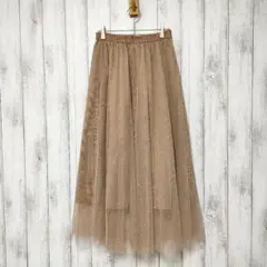GU　(M)　チュールプリーツロングスカート
