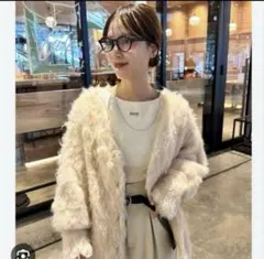 mystic【主役級カーディガン】ウール混シャギーカーディガン