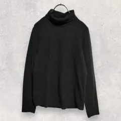 ユニクロ ニット L ブラック タートルネック 長袖 アクリル100%