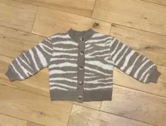 新品　ZARA ベビー　ゼブラ柄　ニットカーディガン　2-3year 98cm