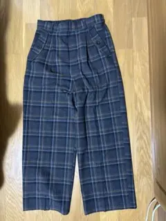 週末セール　未使用品　ドレスキップ　チェック柄　あったか　ワイドパンツ M