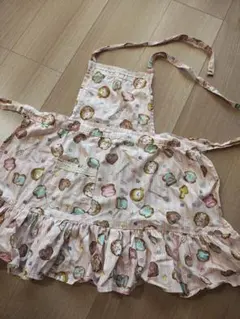 100-120 お菓子柄ピンクエプロン 3歳、4歳、5歳