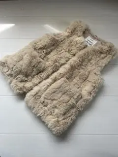 ZARA ガール ベージュファーベスト 120