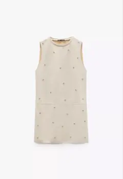 zara フェイクスウェードワンピースラインストーン
