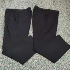 2点セット　ブラック スラックス センタープレス