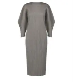 PLEATS PLEASE ロングワンピース グレー サイズ3 定価60500