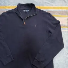 美品 Polo Ralph Lauren ネイビー ジップアップセーター XXL
